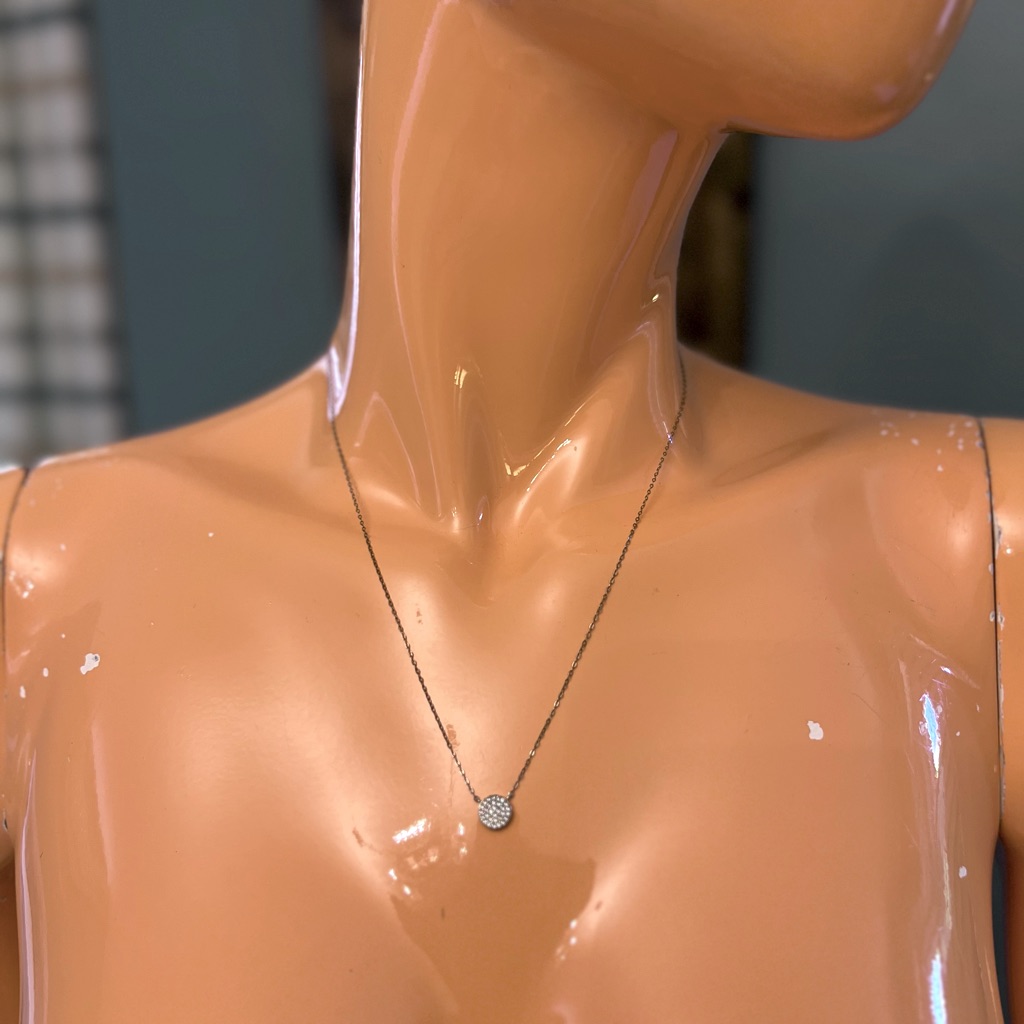 Nadri Pave Cubic Zirconia Circle Pendant Charm Necklace 45$